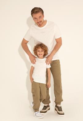 Erkek Çocuk Ekru Bisiklet Yaka Tişört - 50281051034