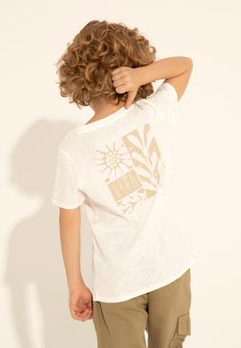 Erkek Çocuk Ekru Bisiklet Yaka Tişört - 50281051034