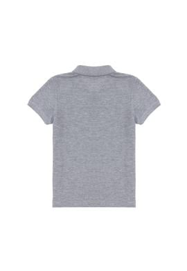 Erkek Çocuk Gri Melanj Basic Polo Yaka Tişört - 50284814080