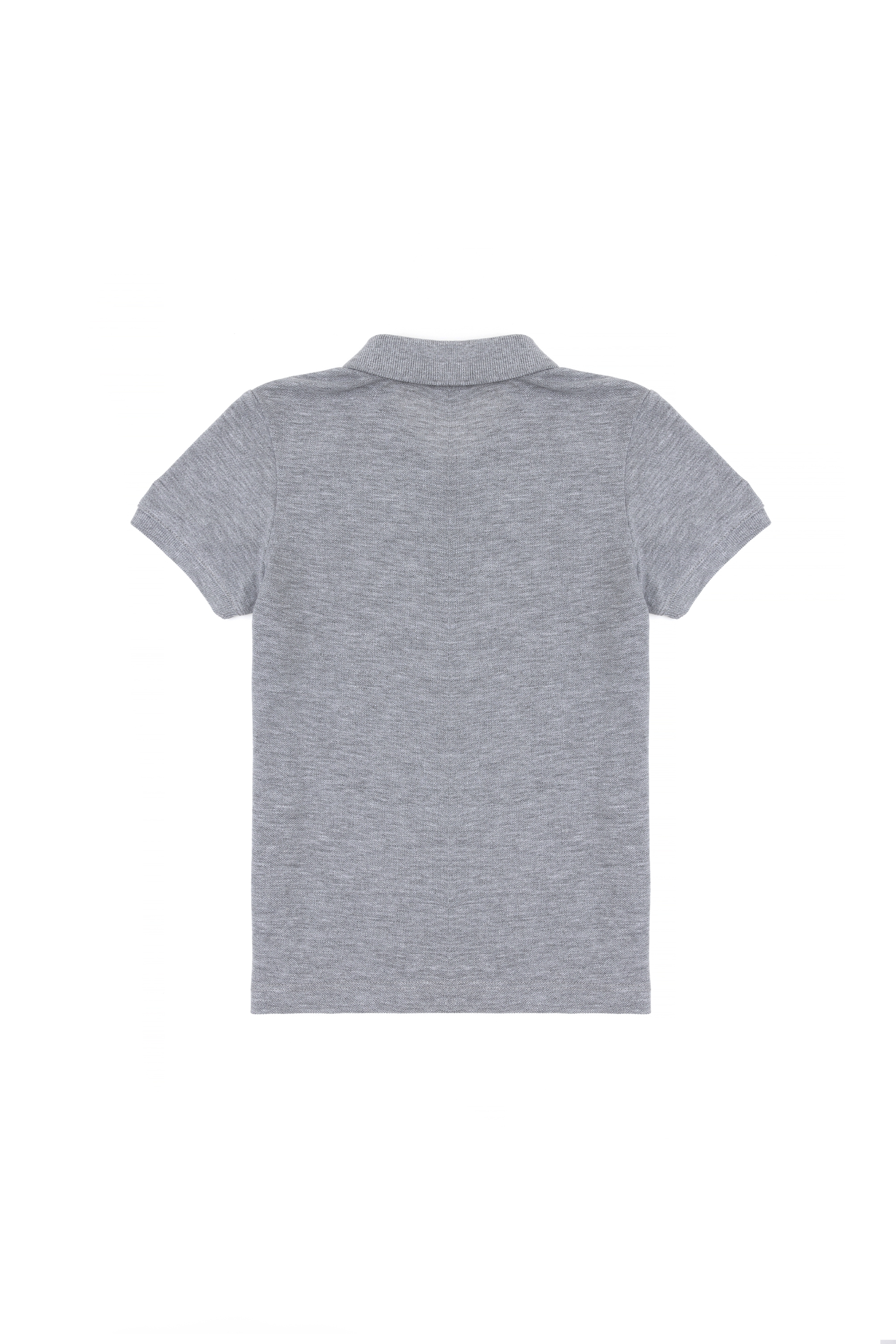 Erkek Çocuk Gri Melanj Basic Polo Yaka Tişört - Image 4