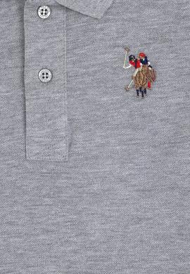 Erkek Çocuk Gri Melanj Basic Polo Yaka Tişört - 50284814080