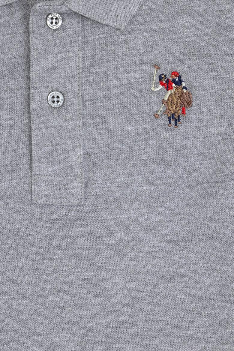 Erkek Çocuk Gri Melanj Basic Polo Yaka Tişört - 50284814080