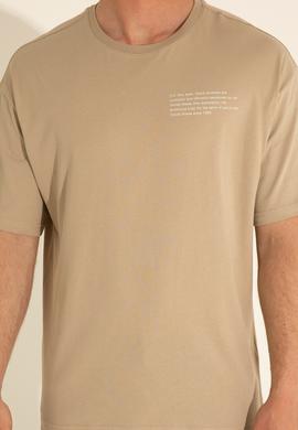 Erkek Comfort Fit Bisiklet Yaka Açık Haki Tişört - 50281566001