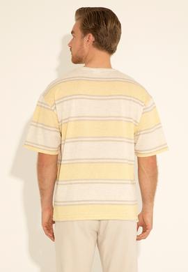 Erkek Comfort Fit Bisiklet Yaka Safran Tişört - 50282106081