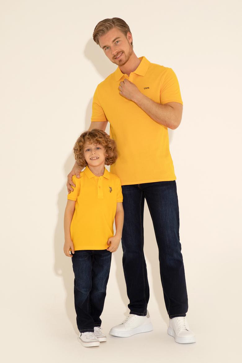 Erkek Çocuk Turuncu Basic Polo Yaka Tişört