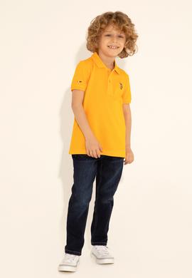 Erkek Çocuk Turuncu Basic Polo Yaka Tişört - 50284814025