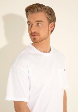 Erkek Comfort Fit Bisiklet Yaka Beyaz Tişört - 50287062001