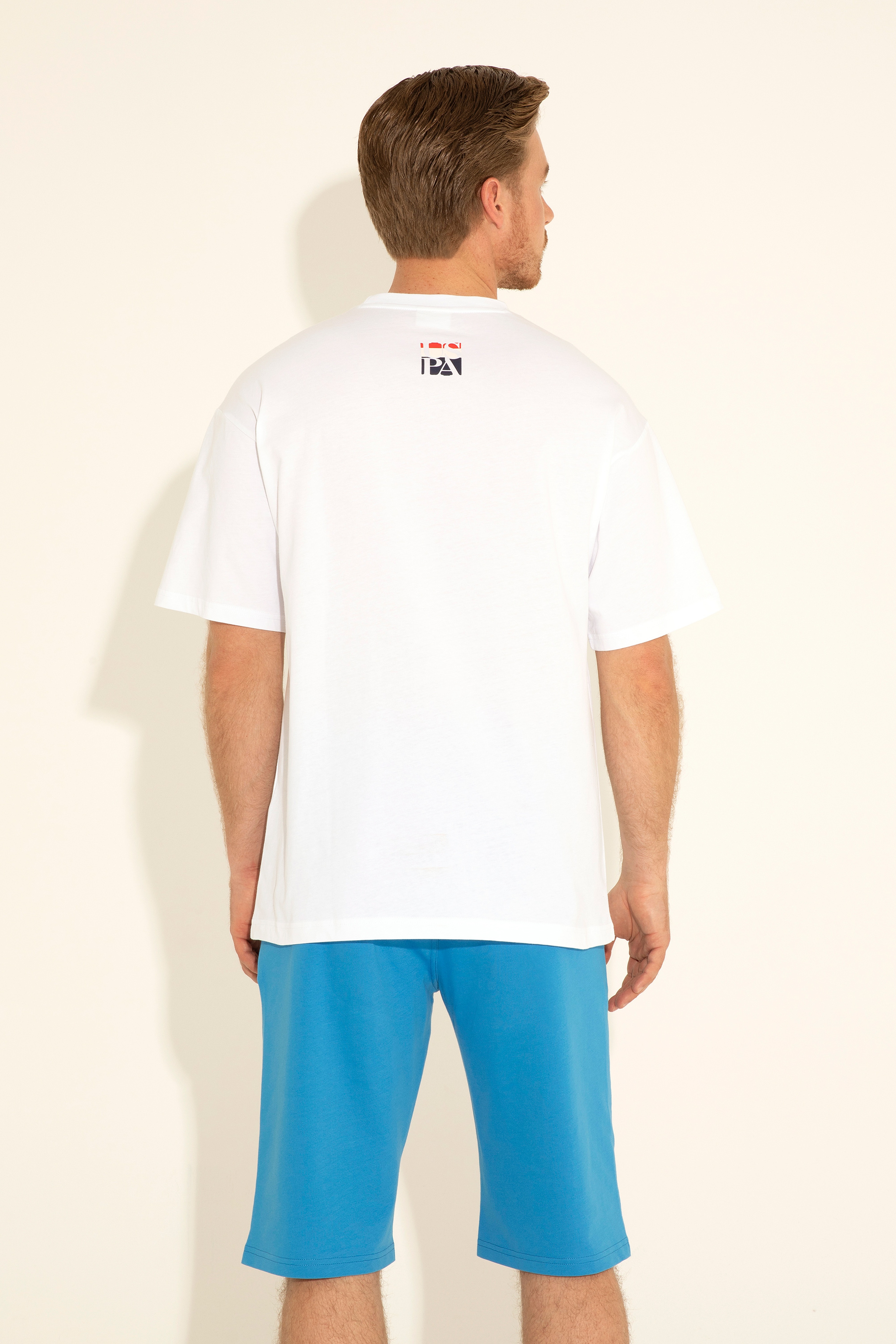 Erkek Comfort Fit Bisiklet Yaka Beyaz Tişört - Image 6