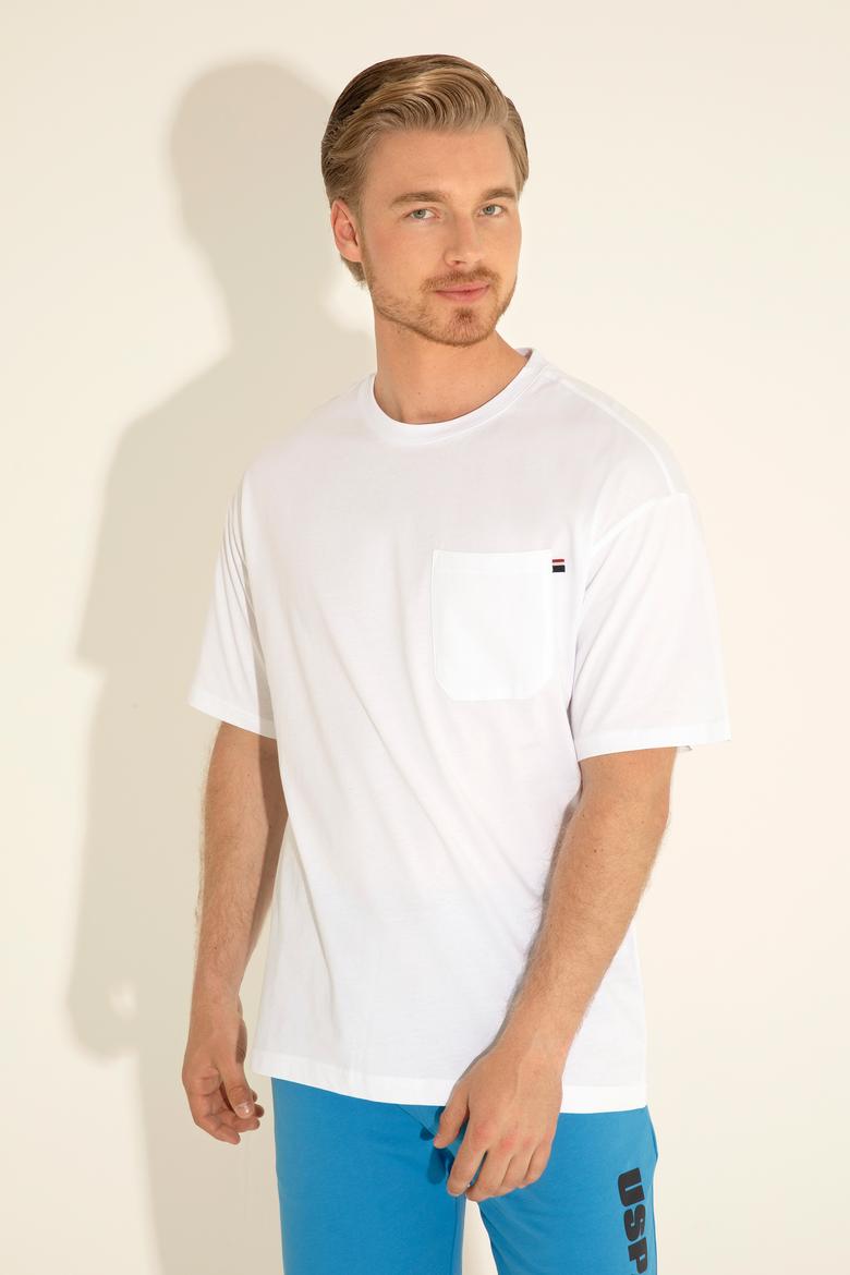 Erkek Comfort Fit Bisiklet Yaka Beyaz Tişört - 50287062001