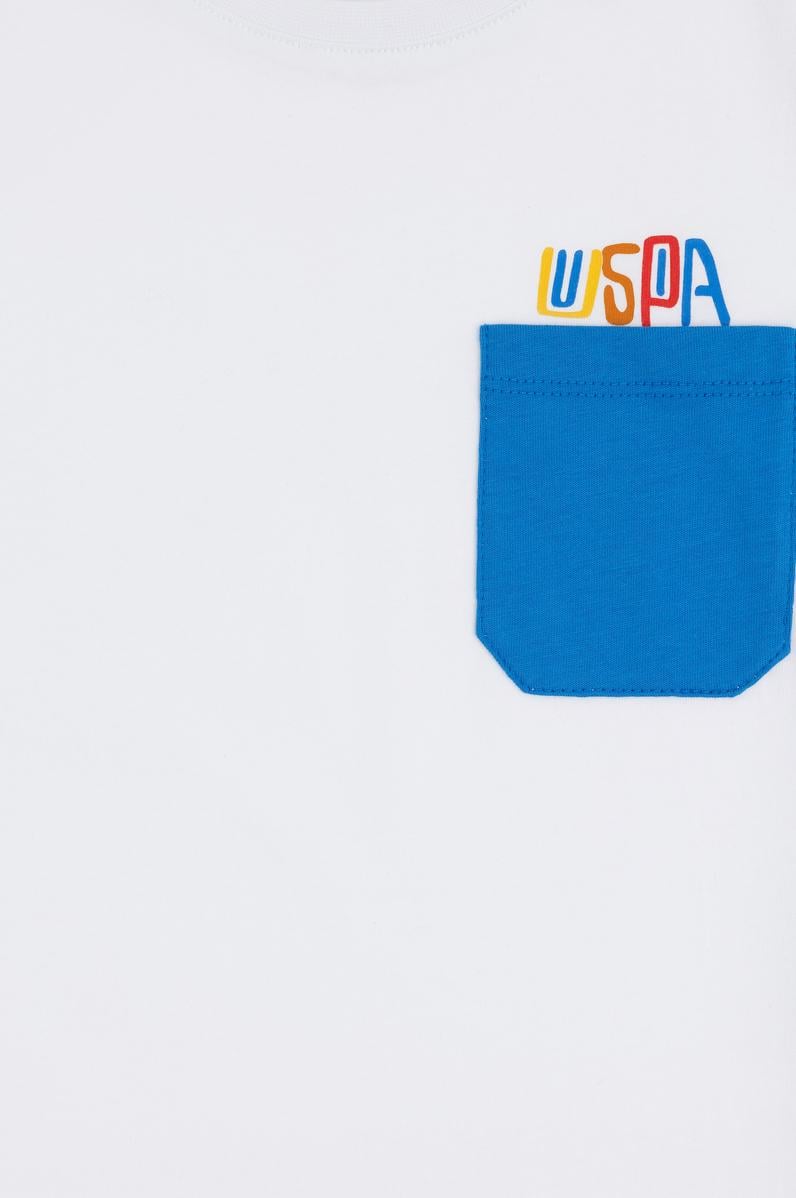 Erkek Çocuk Beyaz Bisiklet Yaka Tişört