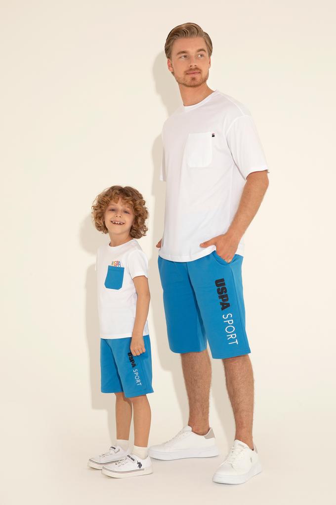 Erkek Çocuk Beyaz Bisiklet Yaka Tişört