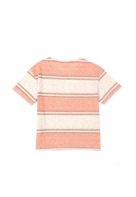 Erkek Çocuk Somon Oversize Bisiklet Yaka Tişört - 50282107013