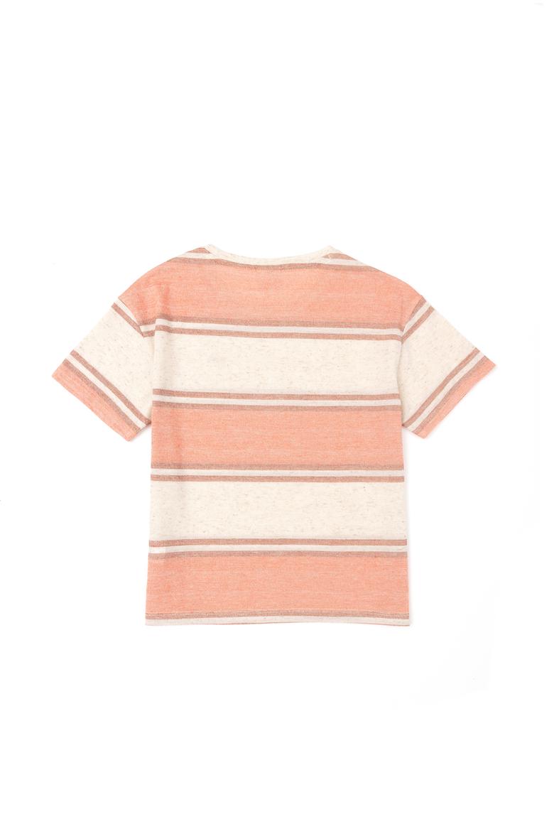 Erkek Çocuk Somon Oversize Bisiklet Yaka Tişört - 50282107013