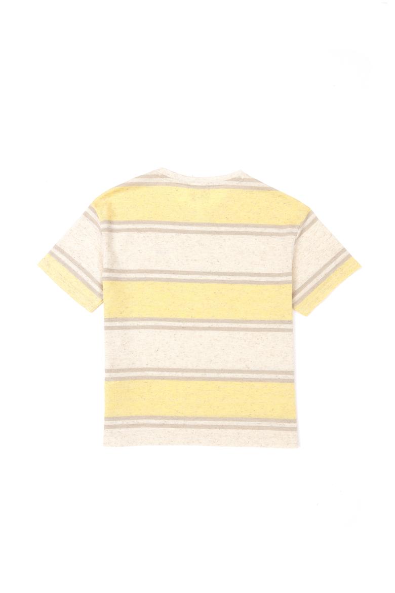 Erkek Çocuk Safran Oversize Bisiklet Yaka Tişört - 50282107044