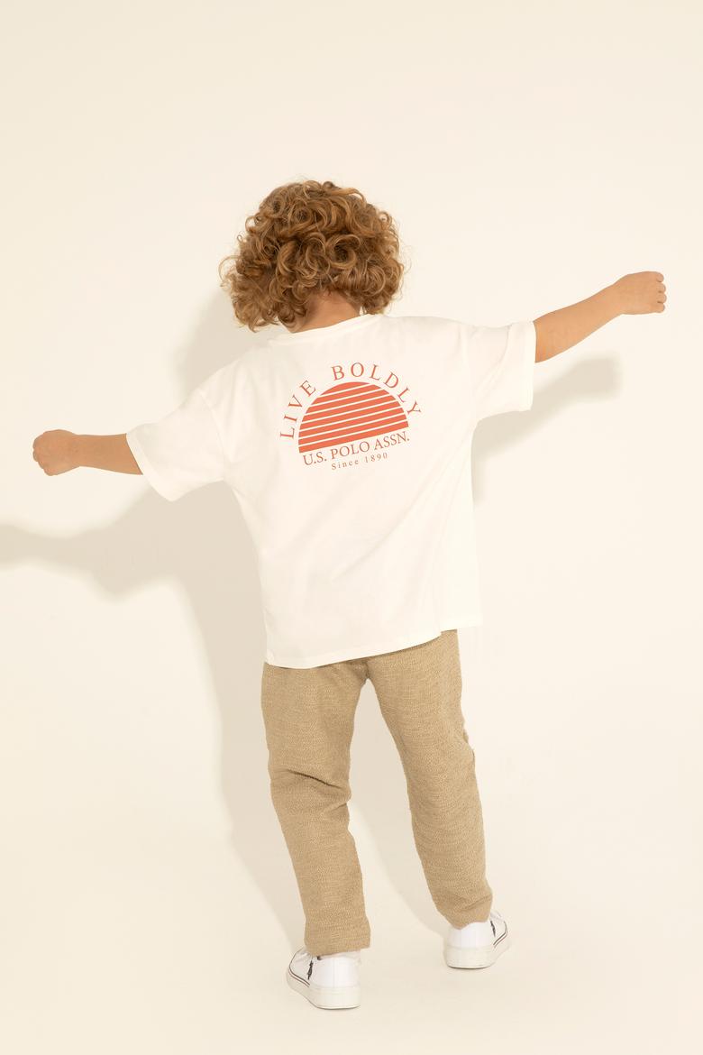 Erkek Çocuk Ekru Bisiklet Yaka Tişört - 50281570010