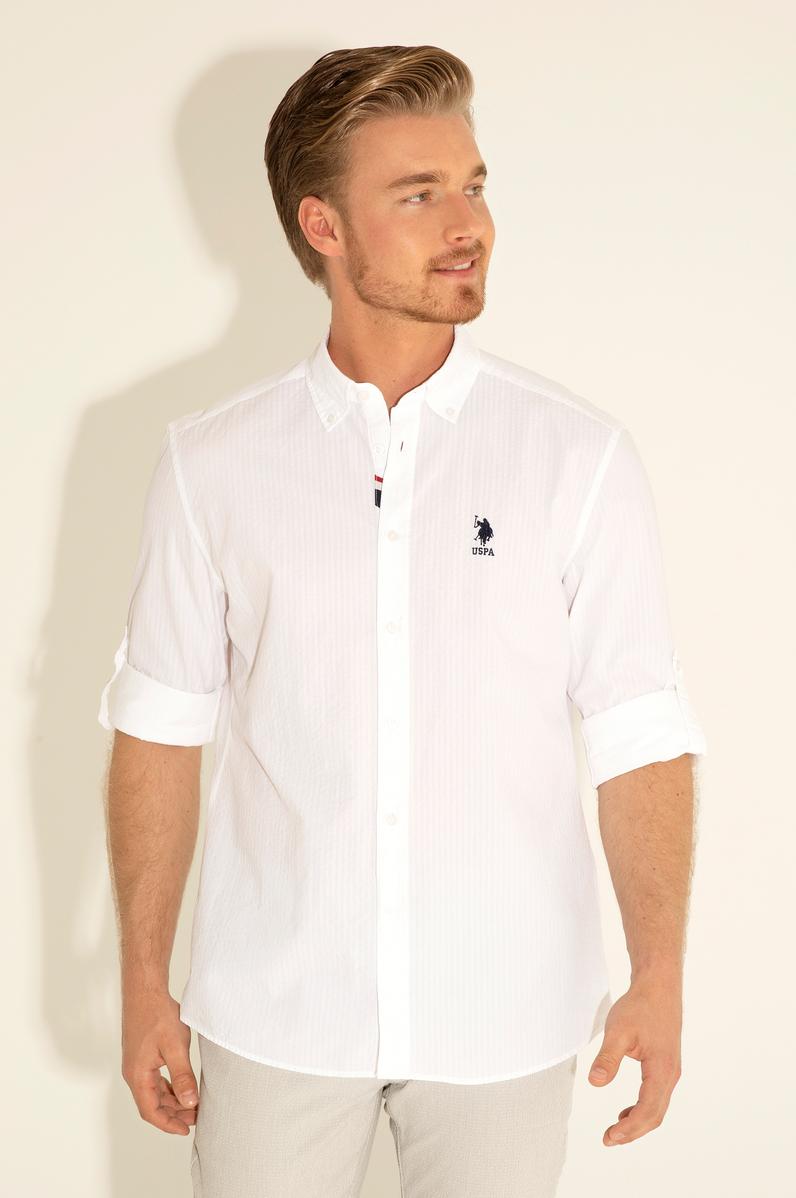 Erkek Beyaz Uzun Kollu Gömlek