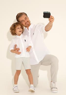 Erkek Çocuk Beyaz Uzun Kollu Gömlek - 50288555006