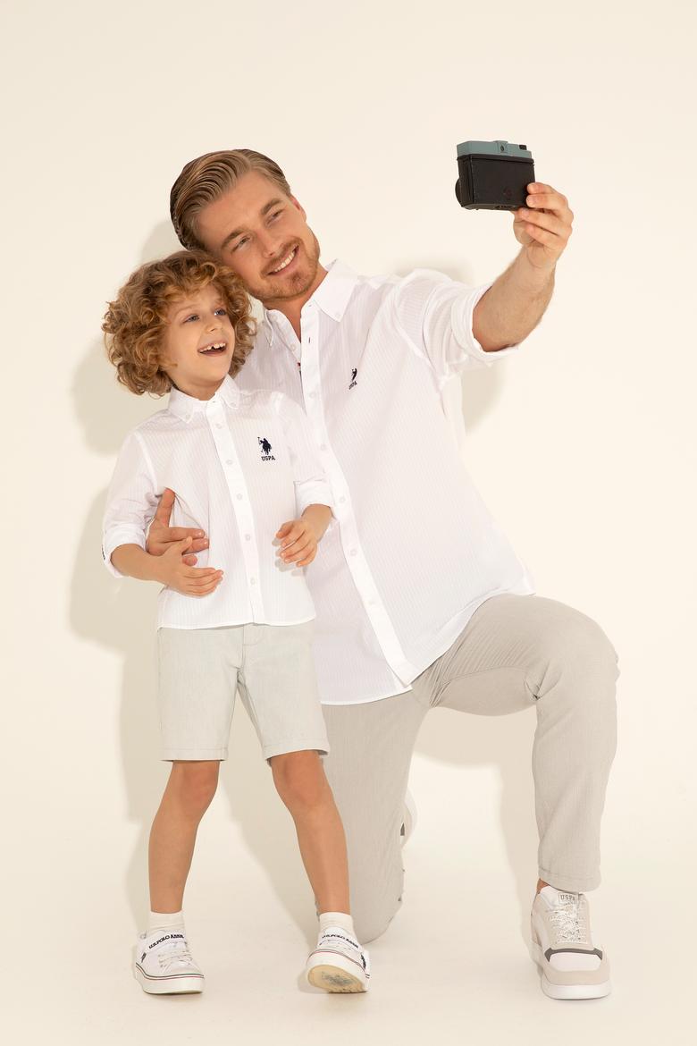 Erkek Çocuk Beyaz Uzun Kollu Gömlek