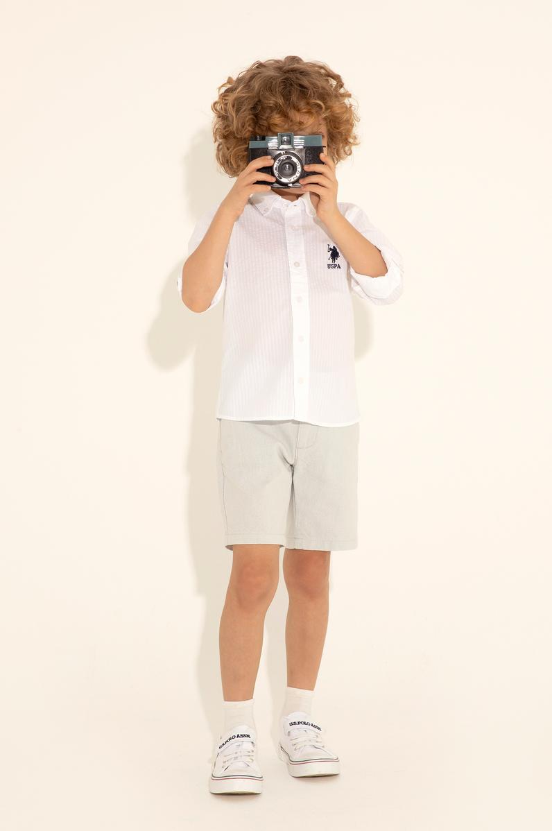 Erkek Çocuk Beyaz Uzun Kollu Gömlek