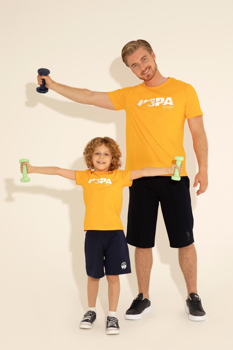 Erkek Çocuk Turuncu Bisiklet Yaka Tişört