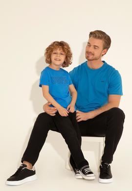 Erkek Çocuk Saks Basic Bisiklet Yaka Tişört - 50284818070