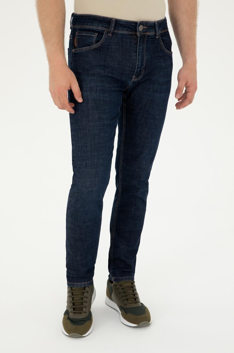Erkek Koyu Mavi Jean Pantolon