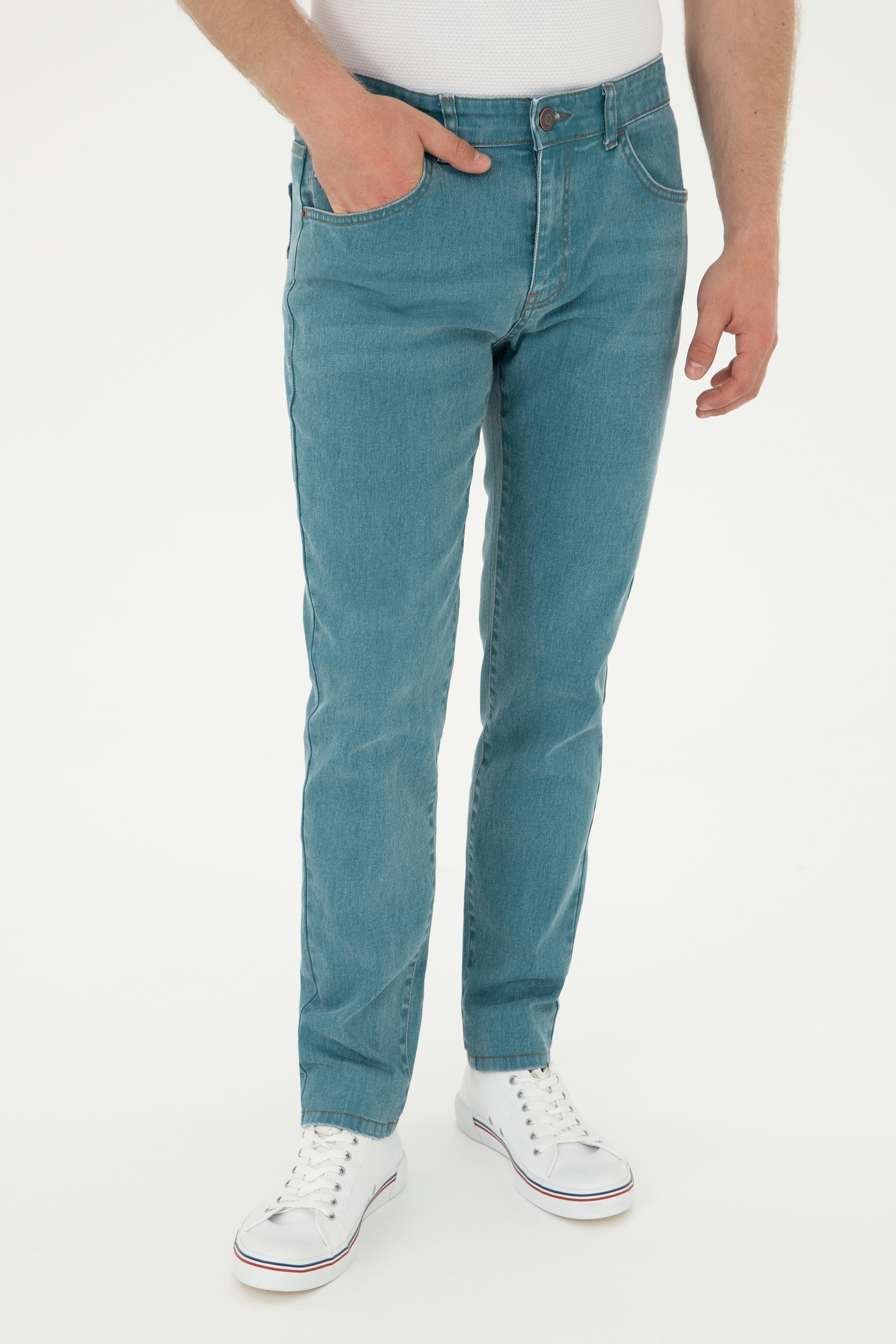 Erkek Yeşil Jean Pantolon - Image 2