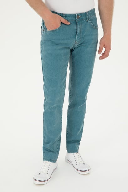 Erkek Yeşil Jean Pantolon