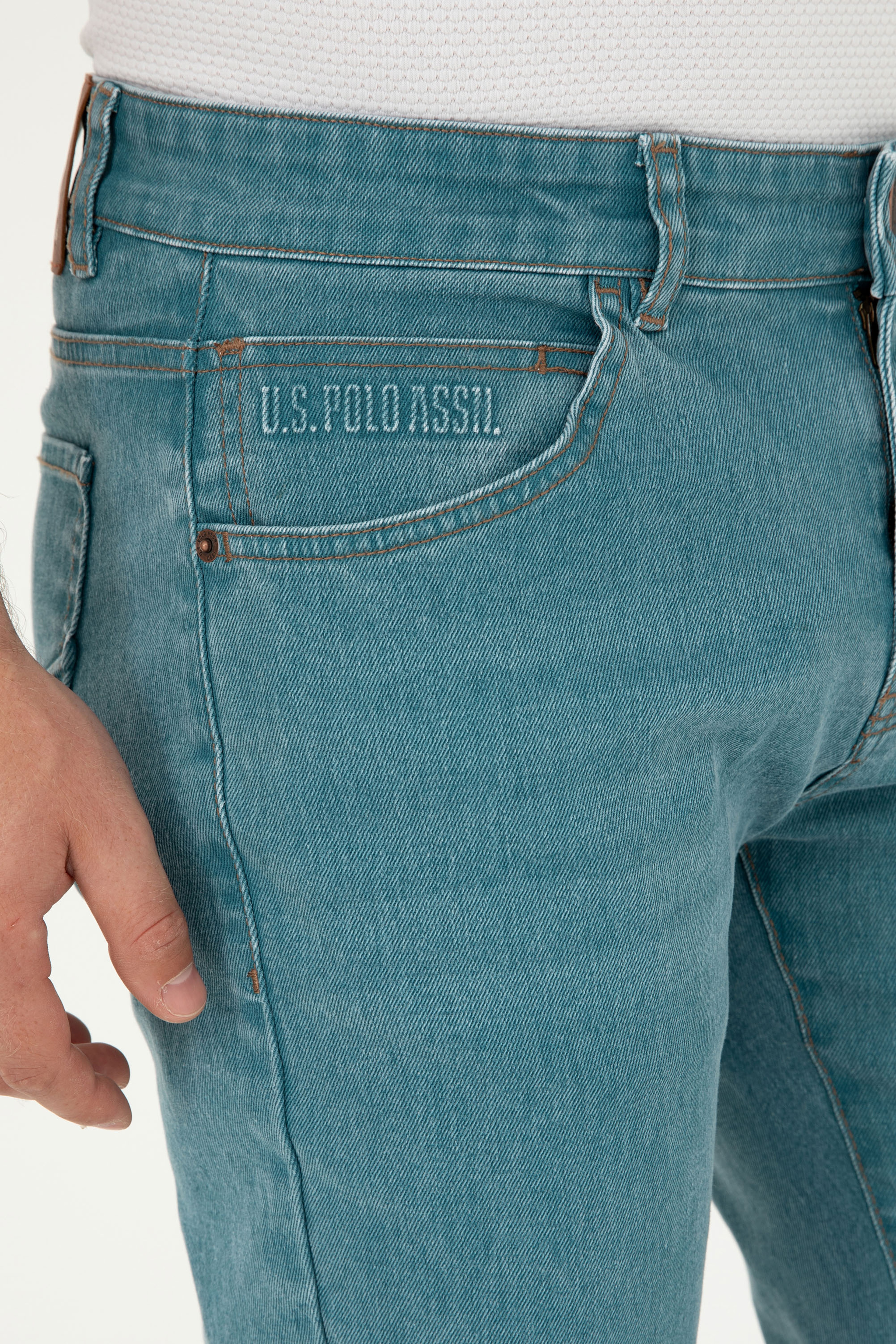 Erkek Yeşil Jean Pantolon - Image 5