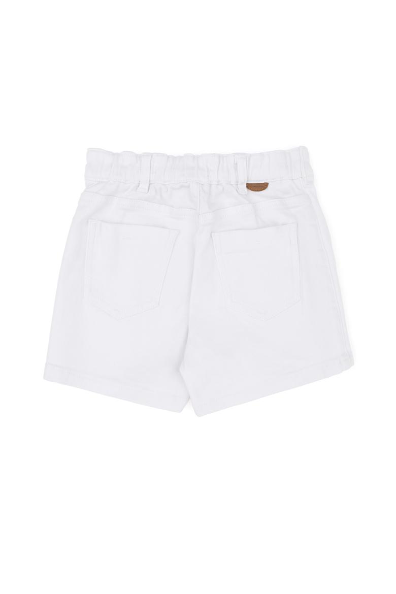 Kız Çocuk Beyaz Jean Şort - 50283899001