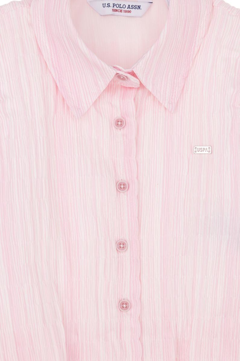 Kız Çocuk Pembe Kısa Kollu Gömlek