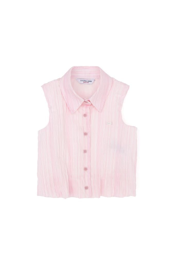 Kız Çocuk Pembe Kısa Kollu Gömlek