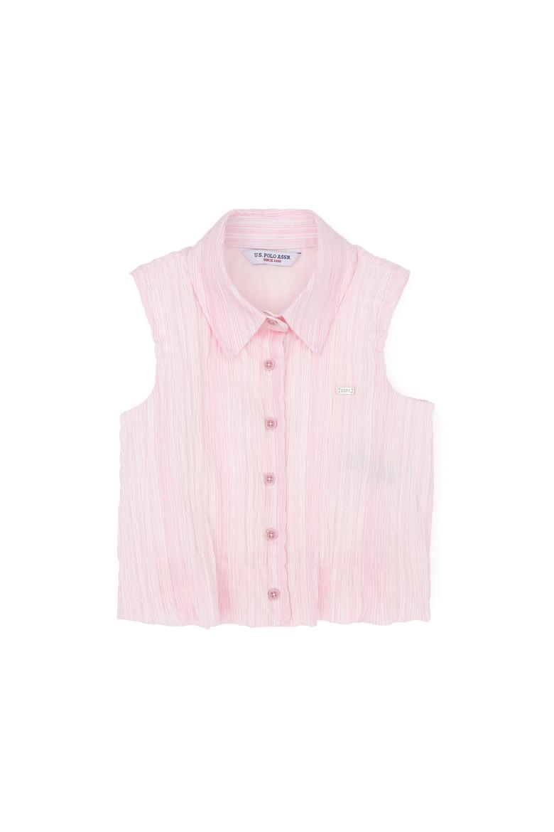 Kız Çocuk Pembe Kısa Kollu Gömlek