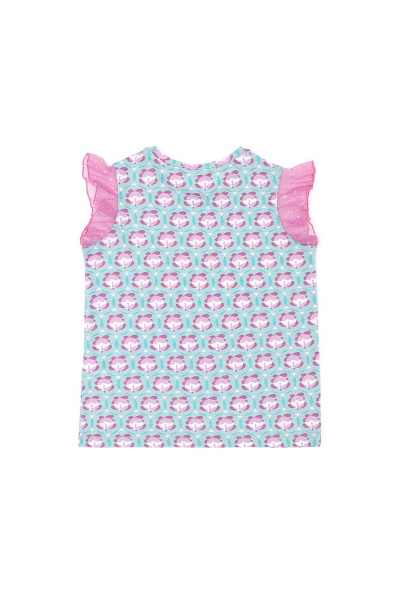 Kız Çocuk Mint Bisiklet Yaka Tişört - 50283283008