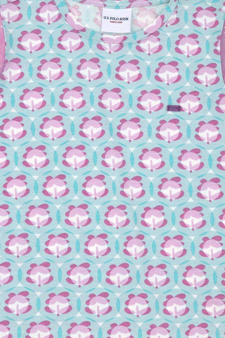 Kız Çocuk Mint Bisiklet Yaka Tişört - 50283283008