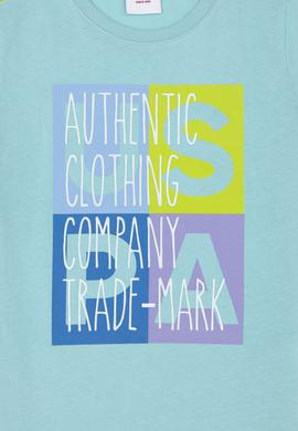 Erkek Çocuk Su Yeşili Bisiklet Yaka Tişört - 50281681026