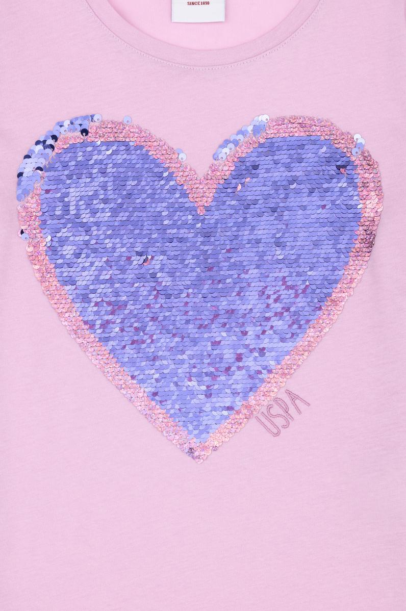 Kız Çocuk Pembe Bisiklet Yaka Tişört