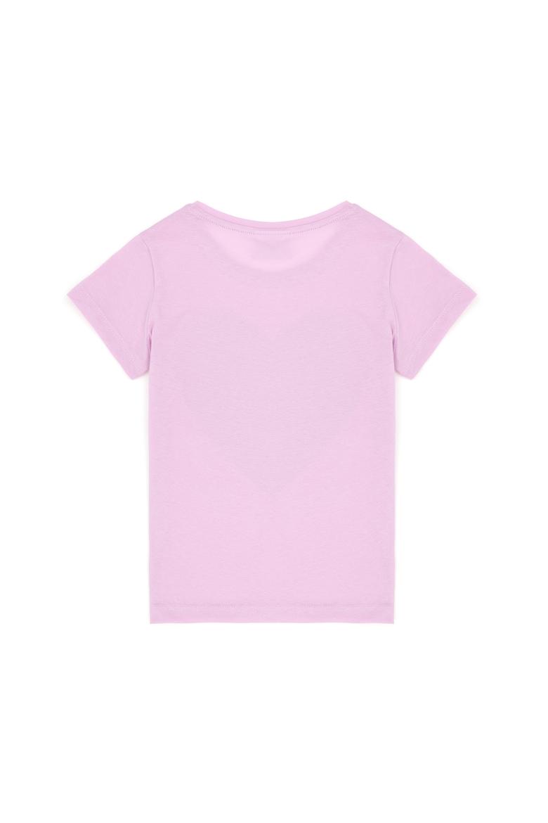 Kız Çocuk Pembe Bisiklet Yaka Tişört - 50283267022