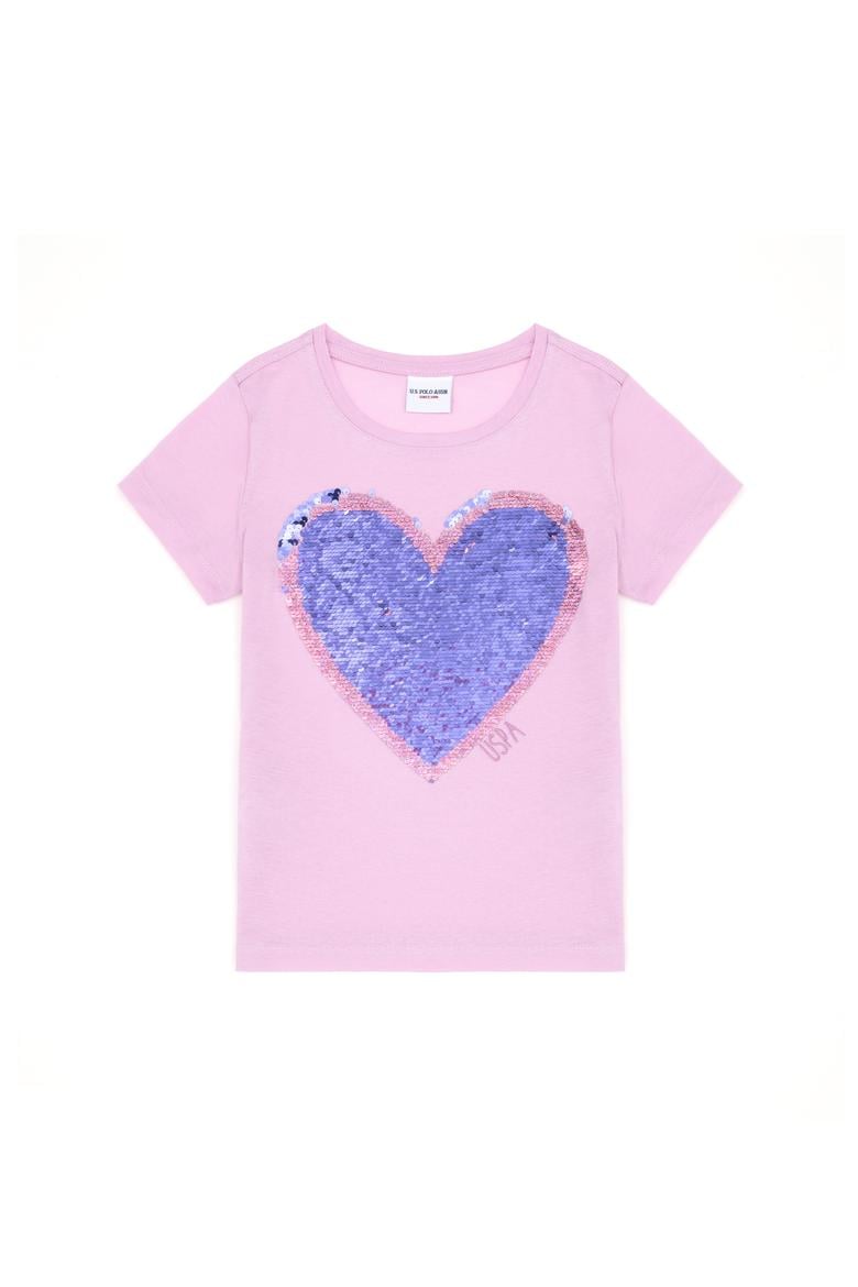 Kız Çocuk Pembe Bisiklet Yaka Tişört