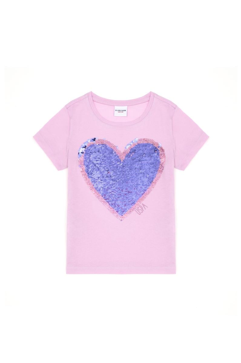 Kız Çocuk Pembe Bisiklet Yaka Tişört