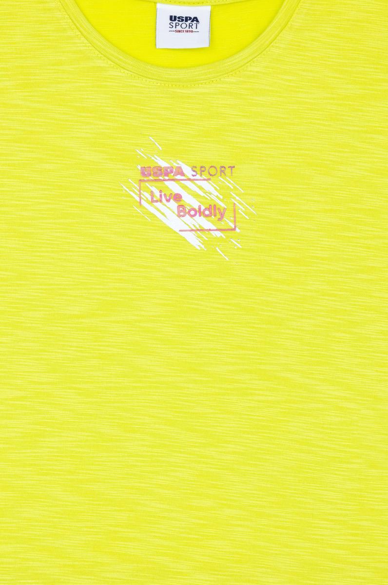 Kız Çocuk Fıstık Yeşili Bisiklet Yaka Tişört