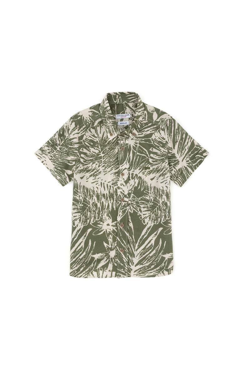 Erkek Çocuk Ekru Kısa Kollu Gömlek