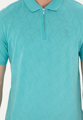 Erkek Regular Fit Polo Yaka Mint Tişört - 50282503006