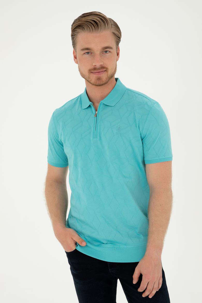 Erkek Regular Fit Polo Yaka Mint Tişört - 50282503006