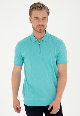 Erkek Regular Fit Polo Yaka Mint Tişört - 50282503006