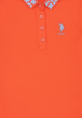 Kız Çocuk Nar Çiçeği Polo Yaka Basic Tişört - 50283284050