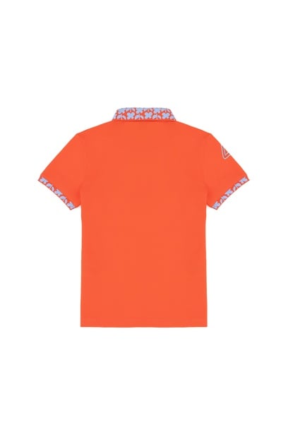 Kız Çocuk Nar Çiçeği Polo Yaka Basic Tişört