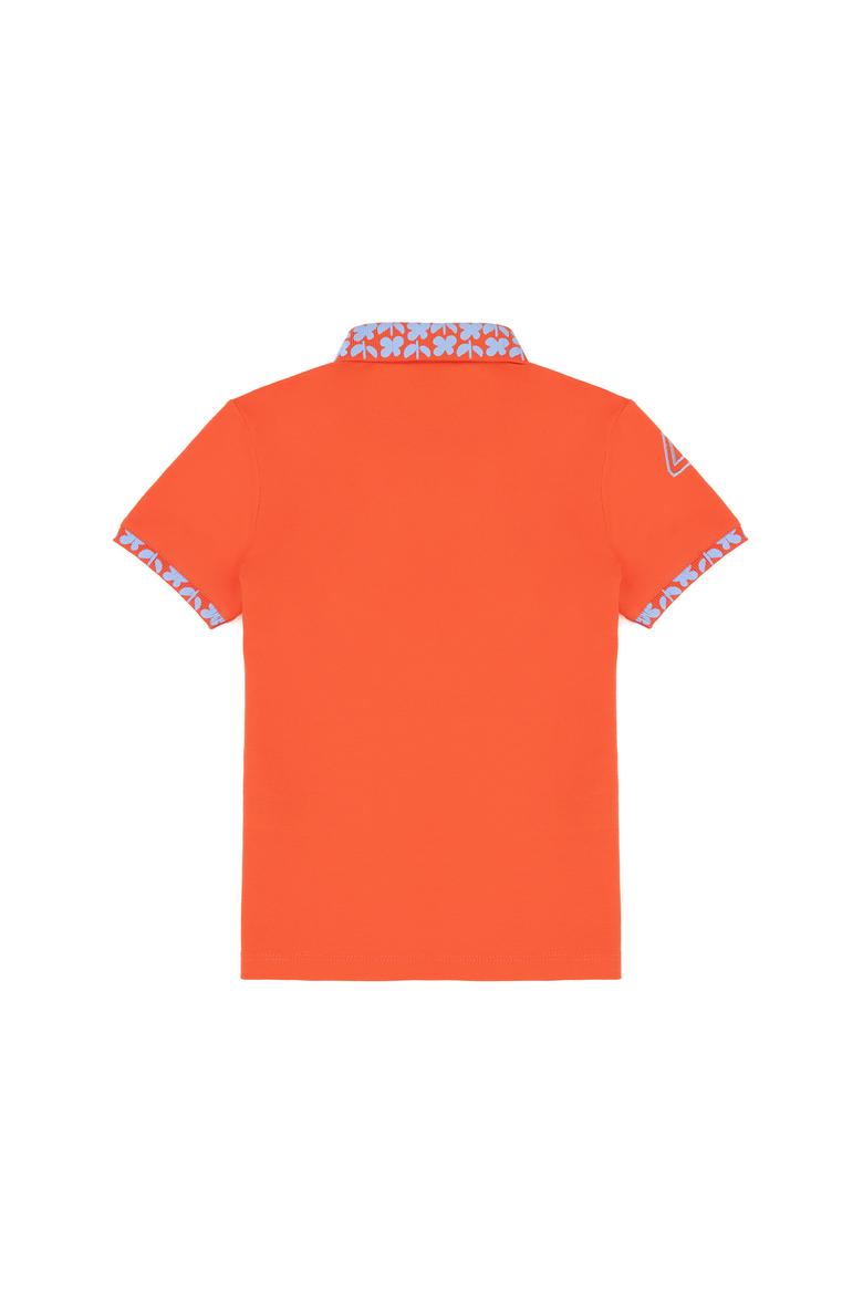 Kız Çocuk Nar Çiçeği Polo Yaka Basic Tişört - 50283284050