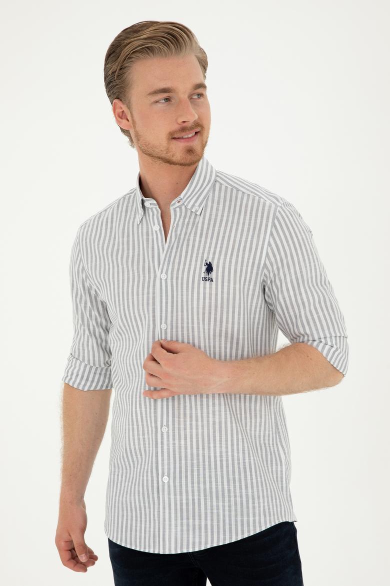 Erkek Gri Uzun Kollu Gömlek - 50288678037