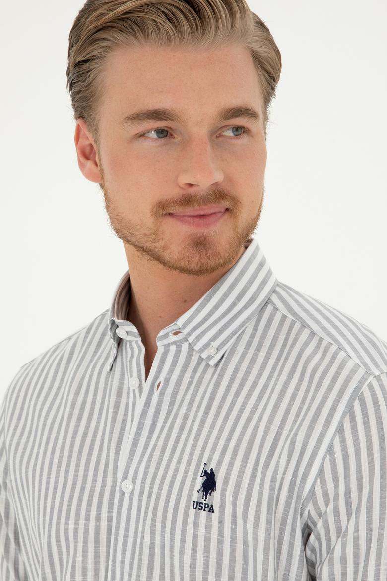 Erkek Gri Uzun Kollu Gömlek - 50288678037